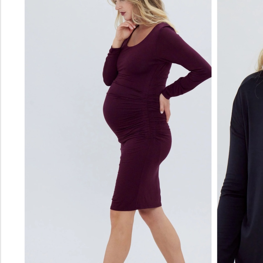 Ingrid & Isabel Burgundy Long Sleeve Dress
